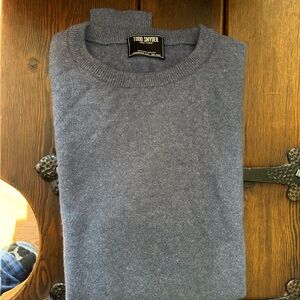 Todd Snyder Men's Heather Blue Crewneck Sweater